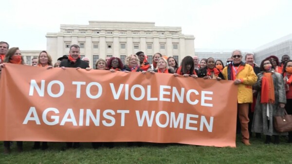 Human "NO" at UN Geneva kicks off 16 Days of Activism against Gender-Based Violence