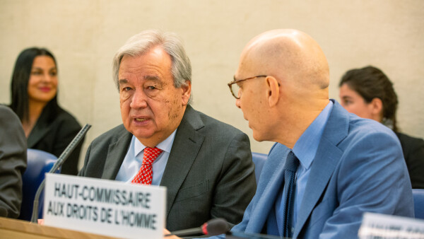 UN Secretary-General António Guterres and UN High Commissioner for Human Rights Volker Türk at the Human Rights Council