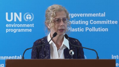 INC5 2 Plastic Pollution Conference: UNEP Executive director Inger Andersen Media Stakeout - 15 August 2025