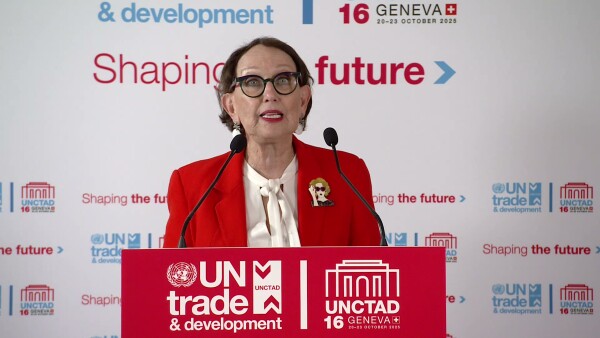 UNCTAD 16 Rebeca Grynspan Stake Out - 23 October 2025