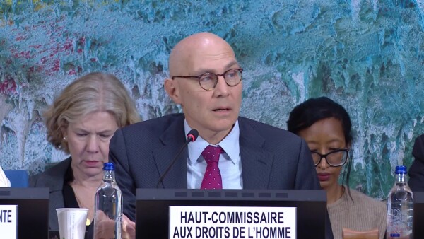 UN High Commissioner for Human Rights Volker Türk briefing to the Special Session on Iran at the Human Rights Council