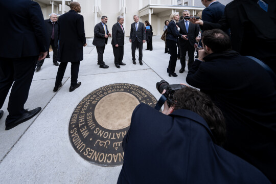 Une nouvelle passerelle pour les visiteurs de l'ONU dévoilée à Genève