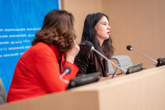 Annalena Baerbock (Présidente de l'Assemblée générale) - Point de presse de Genève