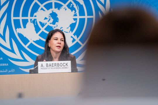 Annalena Baerbock (Présidente de l'Assemblée générale) - Point de presse de Genève