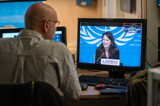 Annalena Baerbock (Présidente de l'Assemblée générale) - Point de presse de Genève