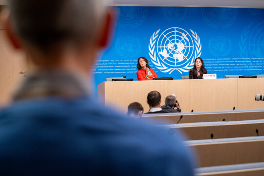 Annalena Baerbock (Présidente de l'Assemblée générale) - Point de presse de Genève