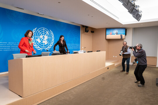 Annalena Baerbock (Présidente de l'Assemblée générale) - Point de presse de Genève