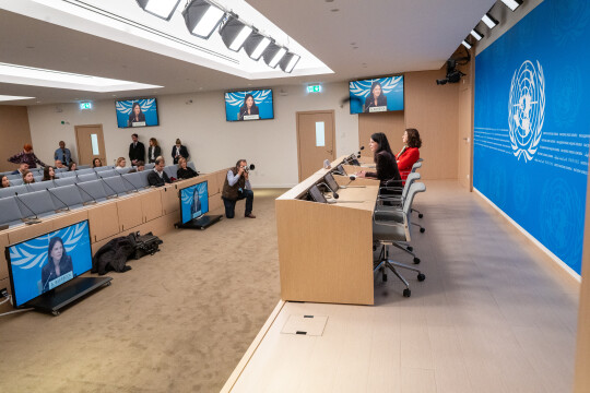 Annalena Baerbock (Présidente de l'Assemblée générale) - Point de presse de Genève