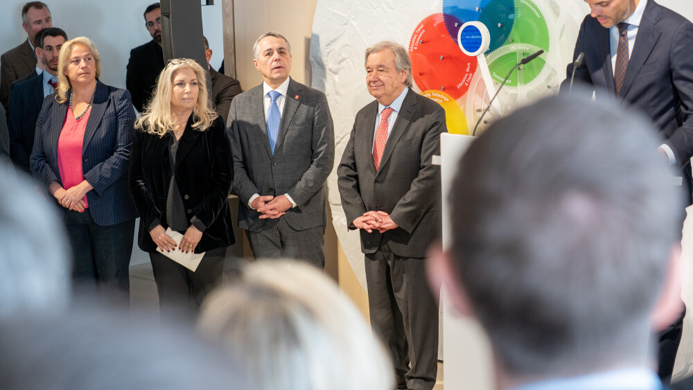 Nathalie Fontanet, Ignazio Cassis and António Guterres 